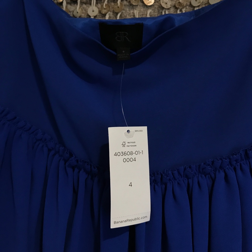 NWT Banana Republic royal blue flounce mini skirt - Picture 3 of 9